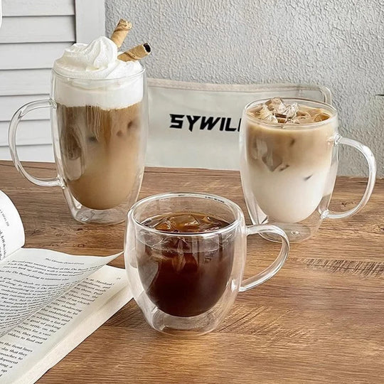 Double Wall Glass Coffee Mugs