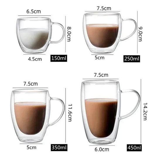 Double Wall Glass Coffee Mugs