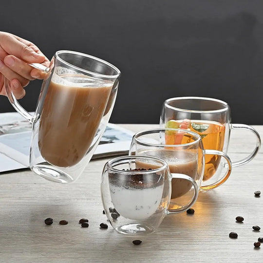 Double Wall Glass Coffee Mugs