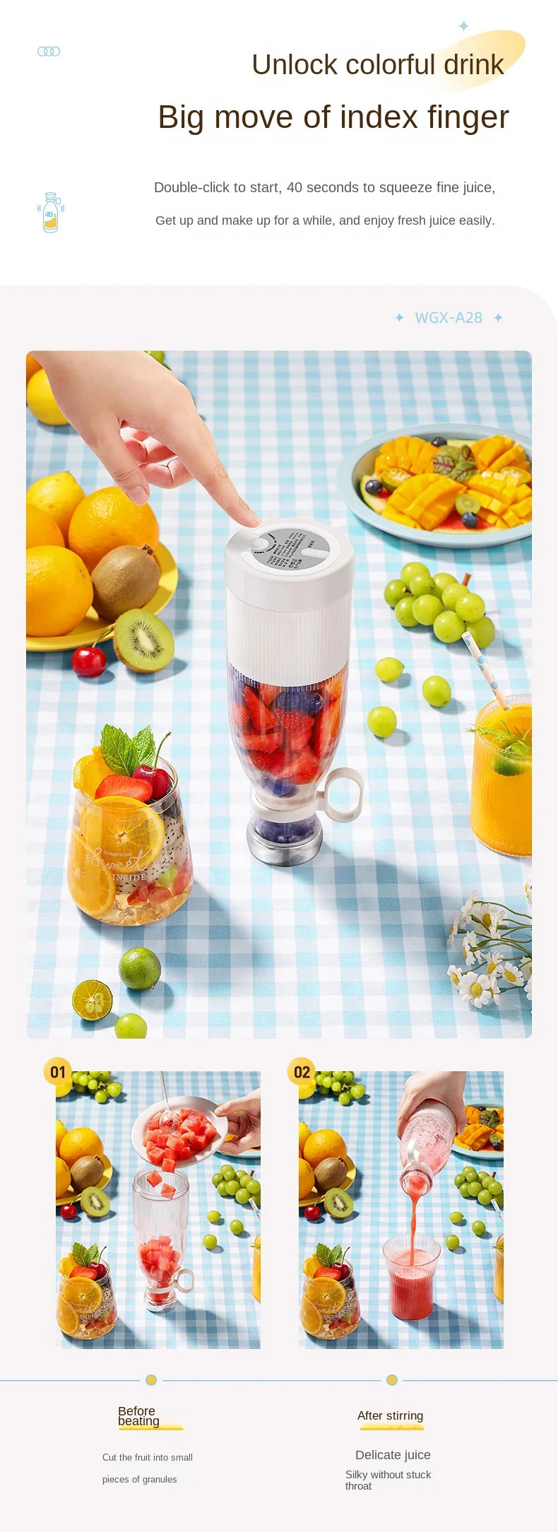 USB Rechargeable Portable Blender